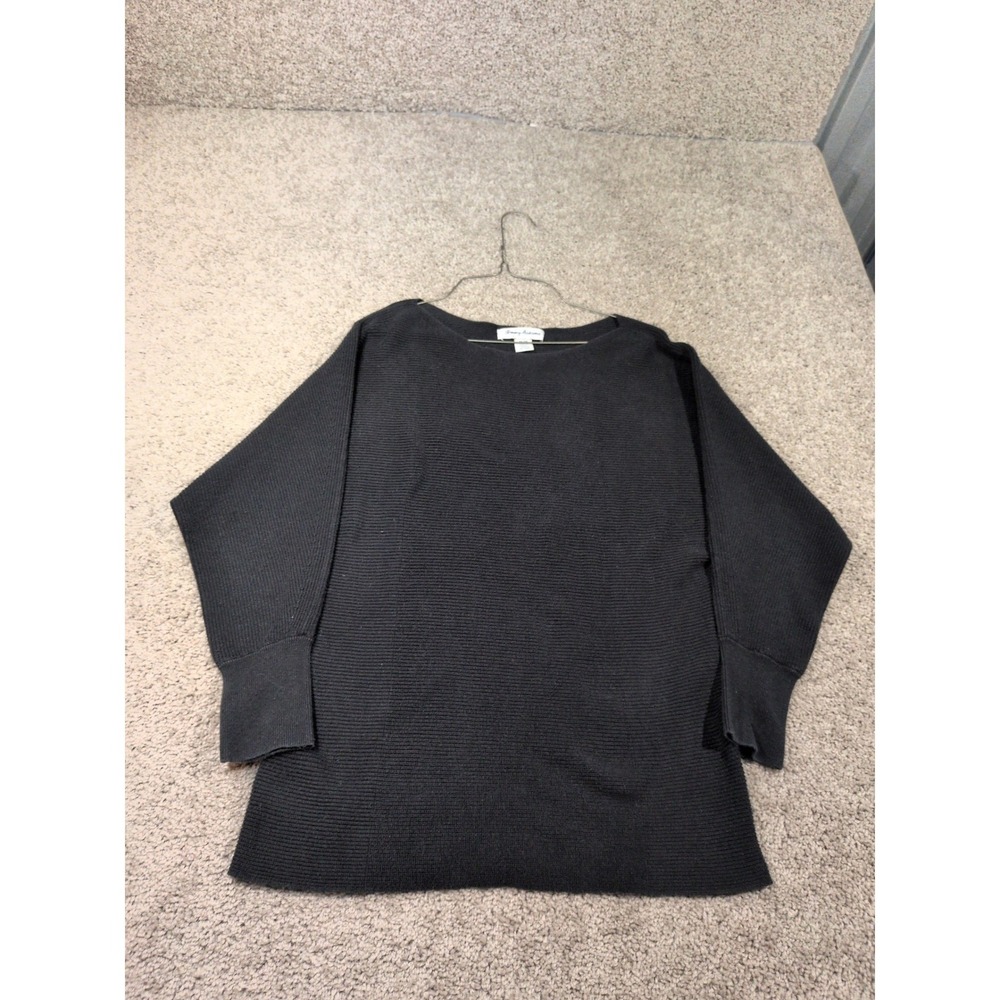 Tommy Bahama Womens Black Ribbed Boat Neck Dolman Sleeve Sweater Size M
